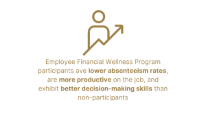 Employee Financial Wellness lower absenteeism, more productive, better decision-making